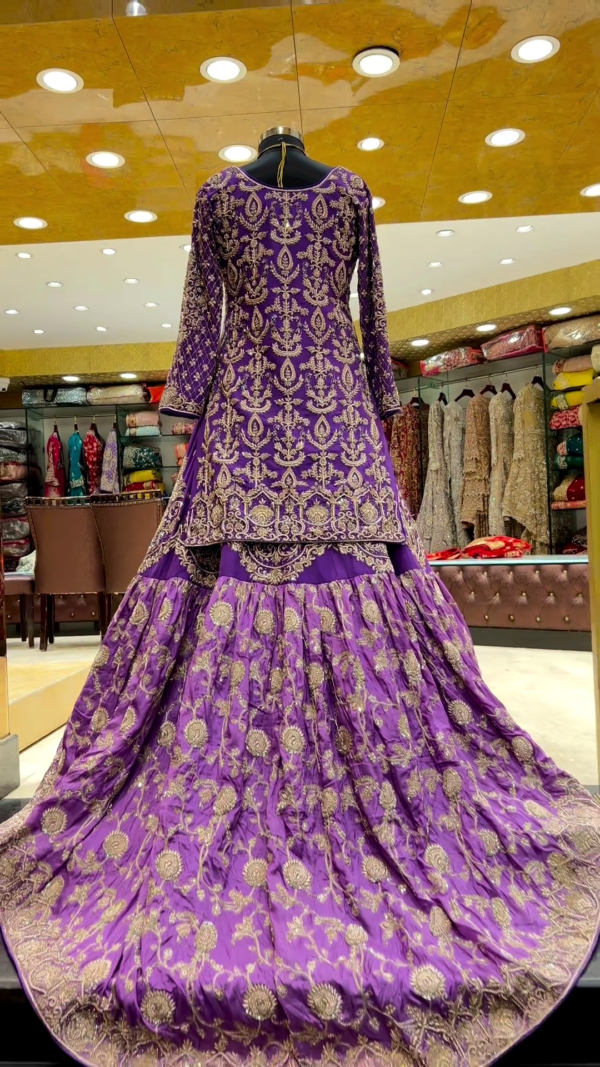 designer Purple lehenga with kurti