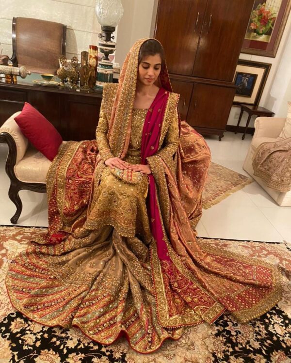Designer wedding long trail lehenga with kurti