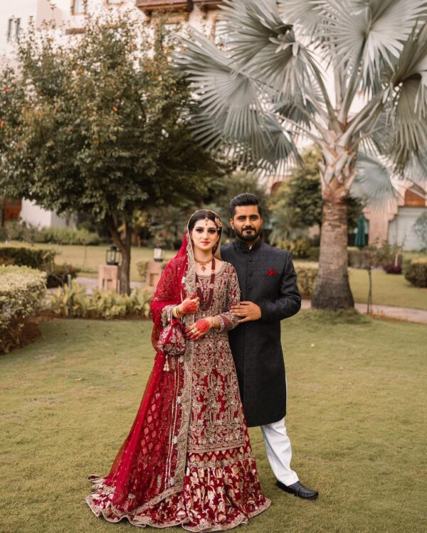 Maroon wedding lehenga with kurti