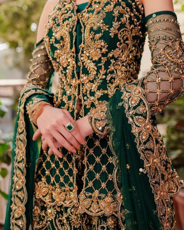 Designer wedding green sharara with kurti