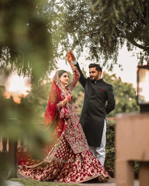 wedding maroon lehenga with kurti
