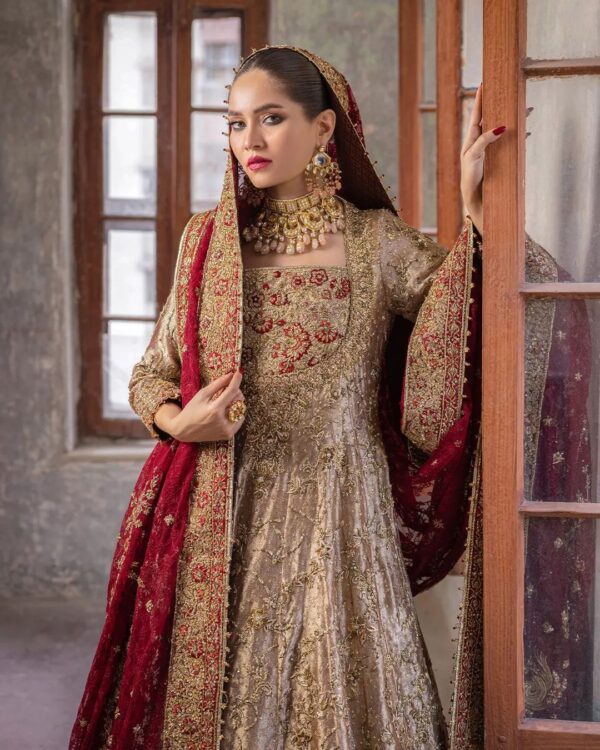 Designer wedding long anarkali with lehegna