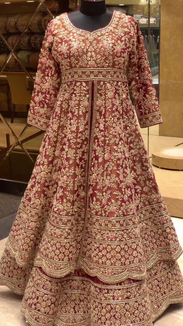 wedding split anarkali with Lehenga