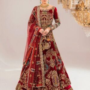 Designer wedding long anrkali with lehenga