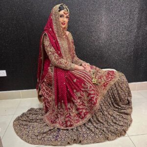 Designer wedding long trail lehenga with handwork