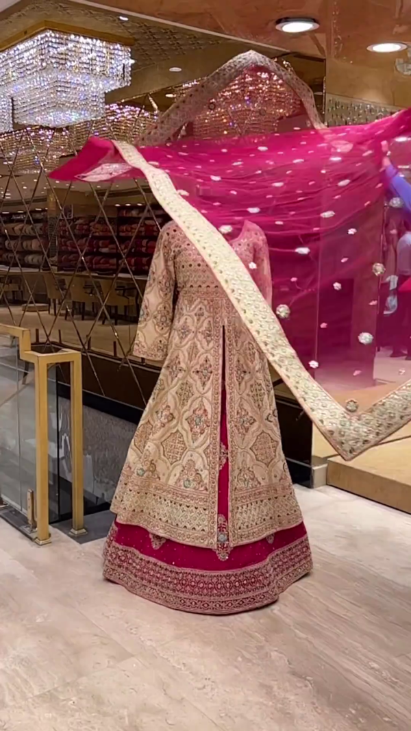 Designer wedding anarkali with lehenga