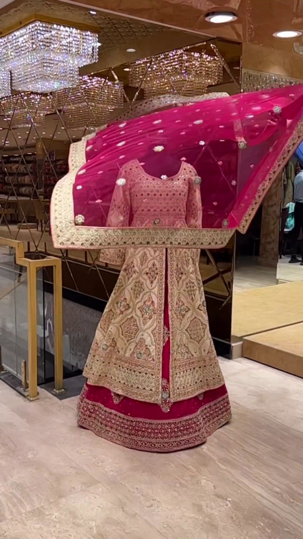 designer golden split jacket with lehenga