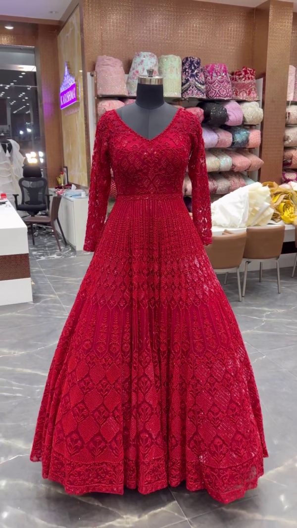 Red designer Partywear gown