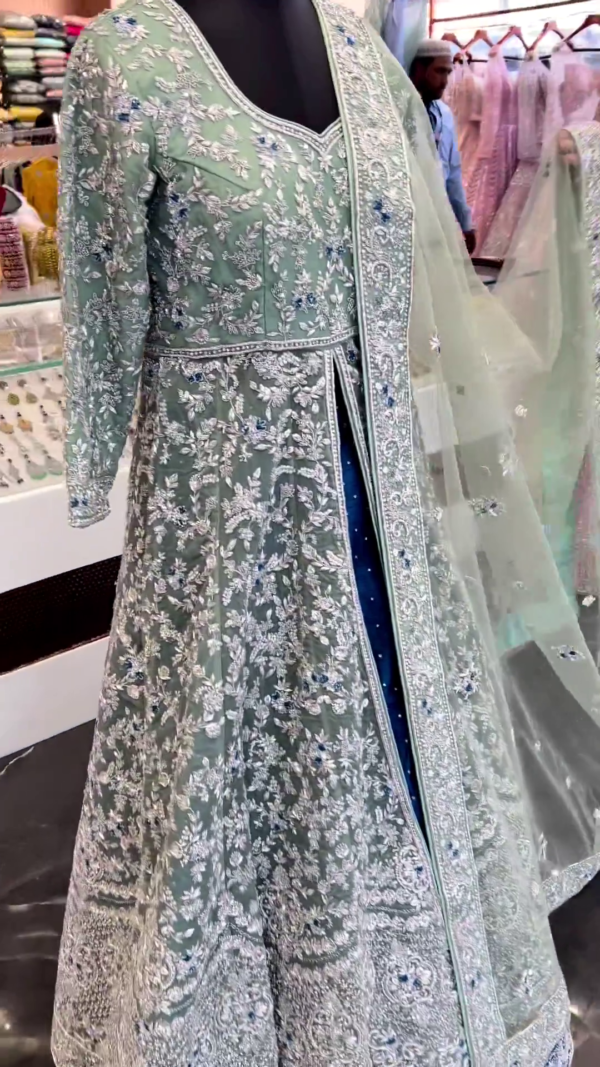 wedding split anarkali with lehenga