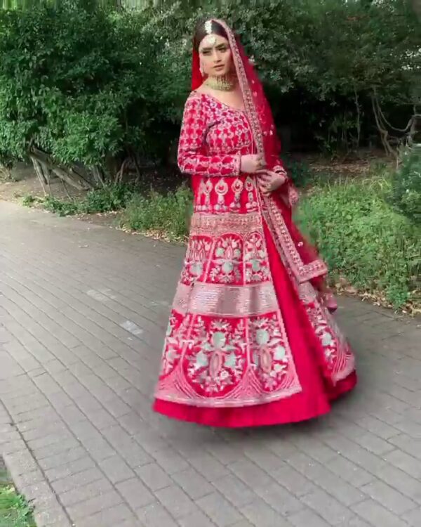 Pakistani wedding split anarkali with lehenga