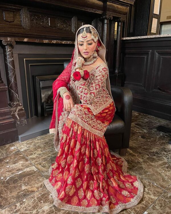 Designer wedding garara with kurti and embroidery