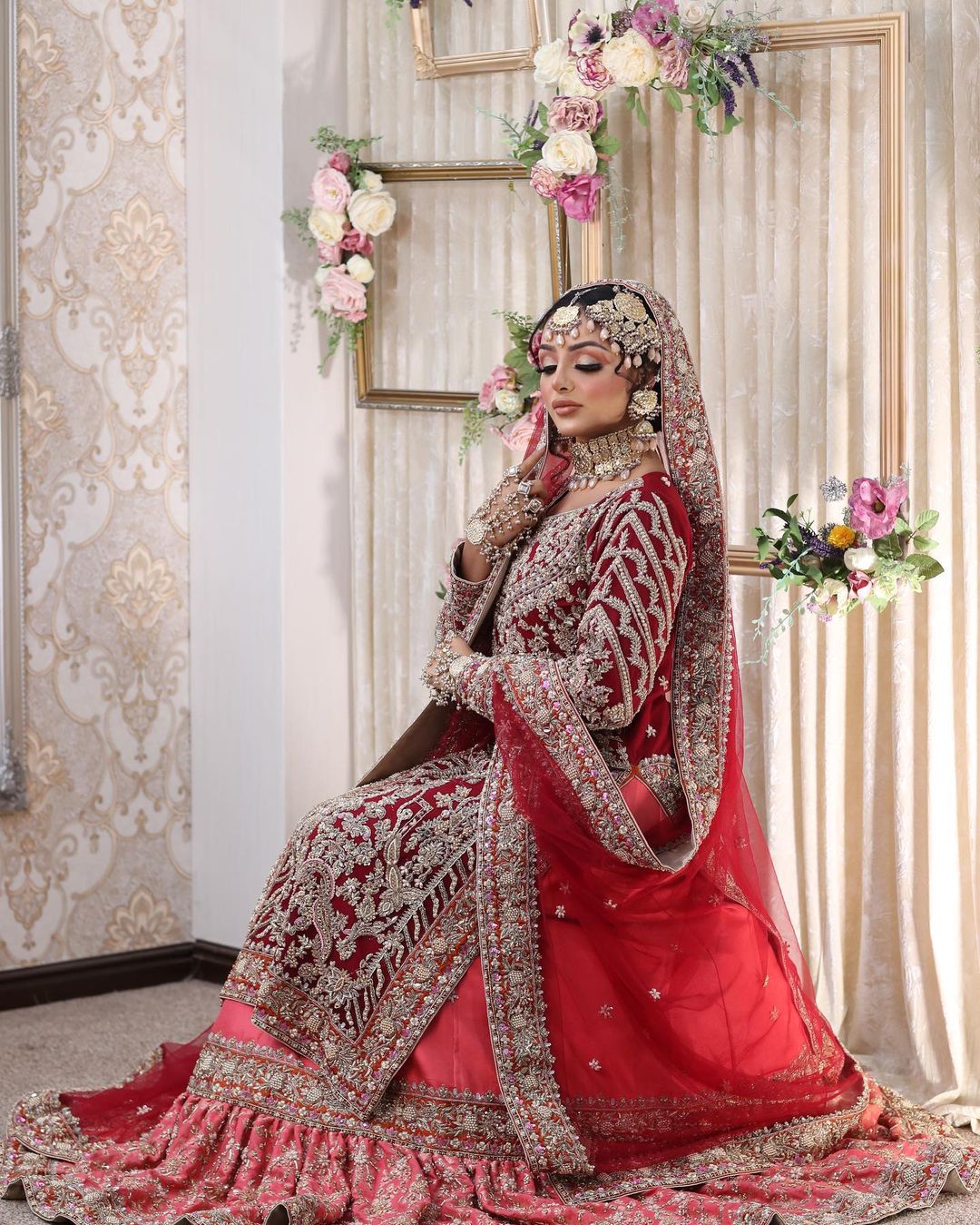 Pakistani Designer Wedding Embroidered long Trail Lehenga with Kurti  designs -