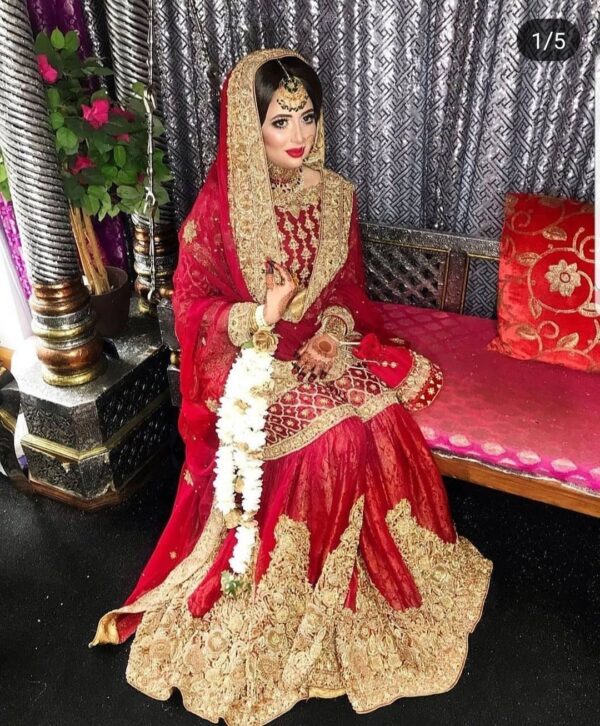 Designer Pakistani wedding garara with handwork