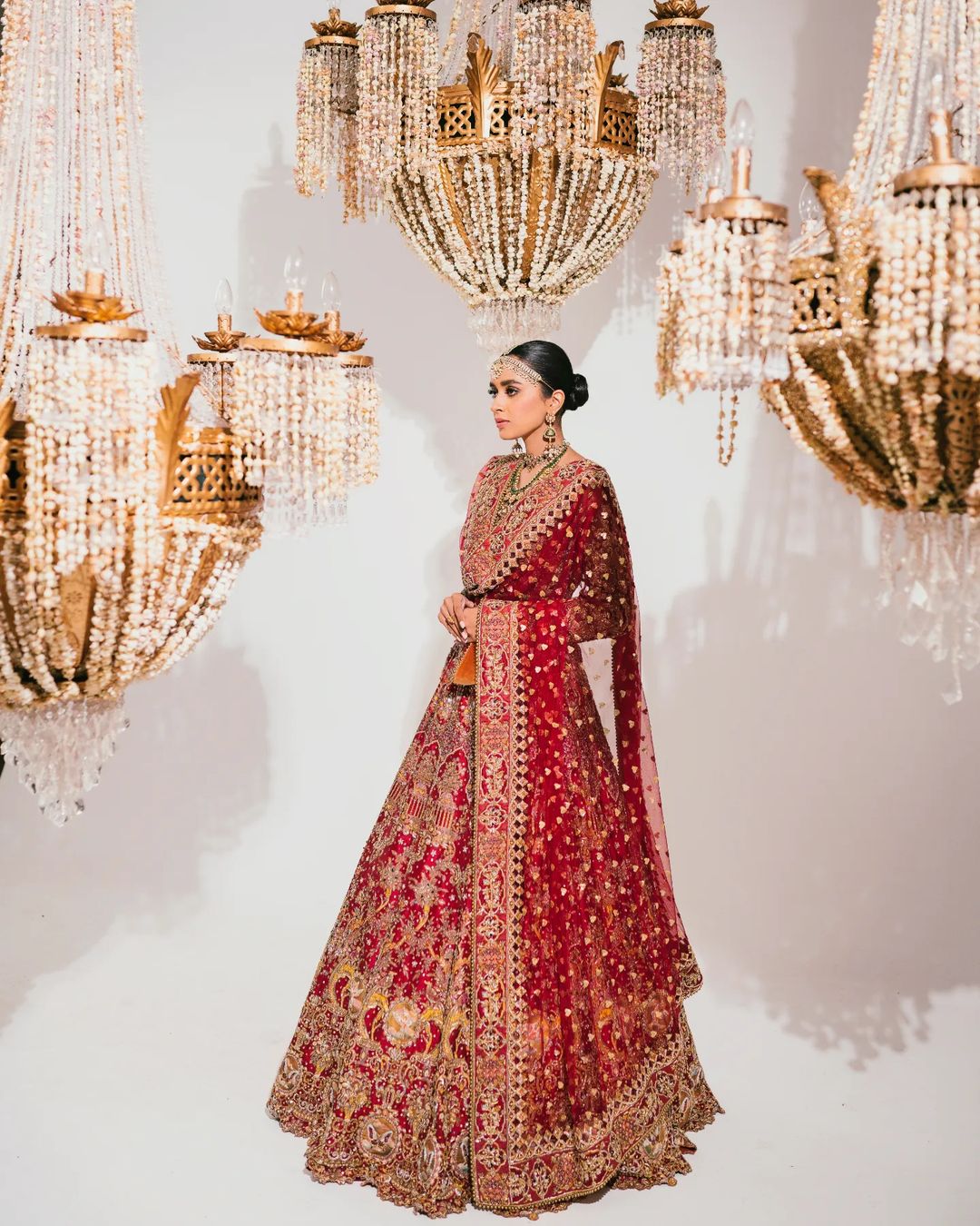 Red Satin Designer Bridal Lehenga at Rs 5500 in Kolkata