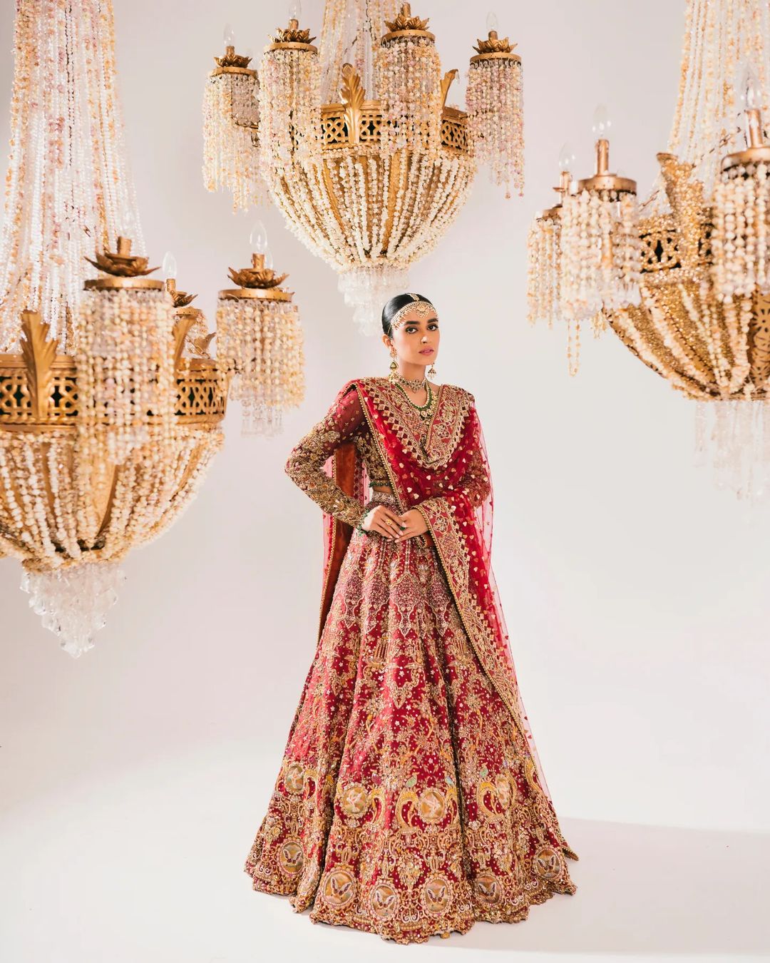A Royal Destination Wedding With The Bride In A Stunning Red & White Lehenga  | Indian bride outfits, Indian bridal fashion, Indian bridal