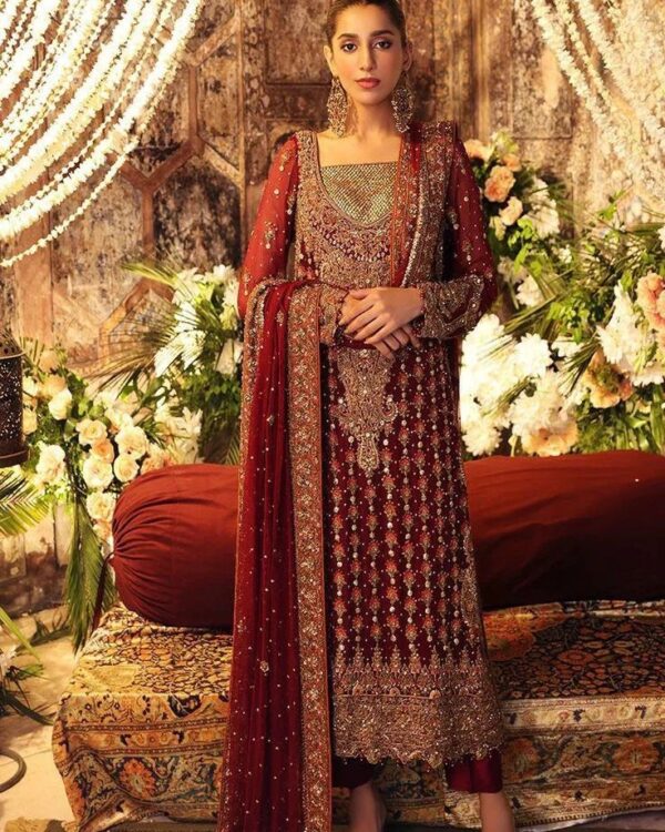 designer wedding long kurti with handwork