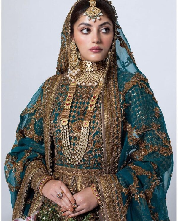 Designer wedding anarkali with lehenga