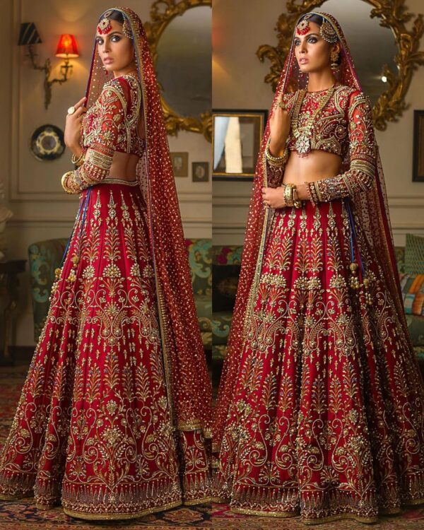 Designer wedding lehenga choli with handwork
