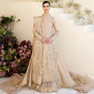 Wedding designer split kameez with frill lehenga