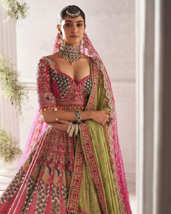 wedding lehenga choli with long veil