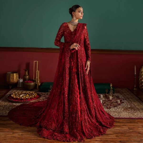 wedding long split anarkali with lehenga