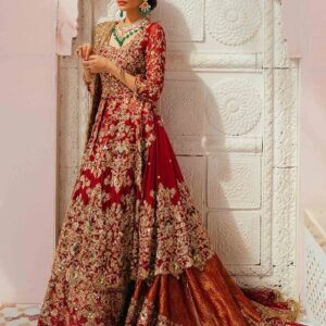 designer wedding anrkali with lehenga