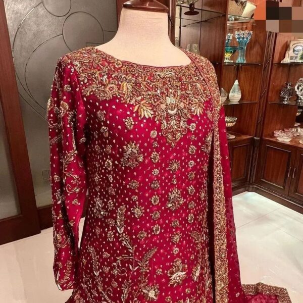 designer wedding long kurti with lehenga