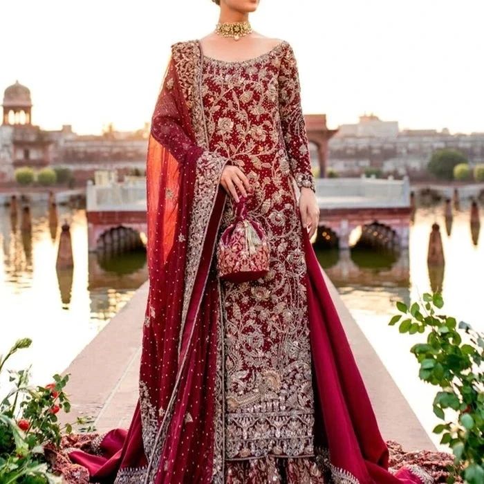 Pakistani Wedding Designer Bridal Lehenga with Embroidered Kurti Bespoke |  eBay