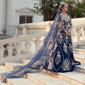 Designer blue wedding lehenga choli