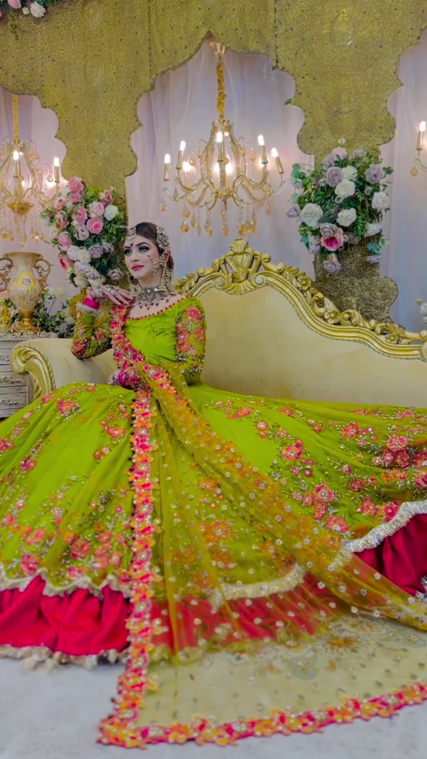 Indian designer wedding lehenga with handwork