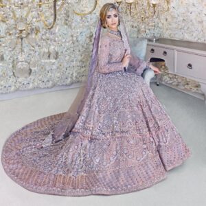 Purple designer peplum with lehenga