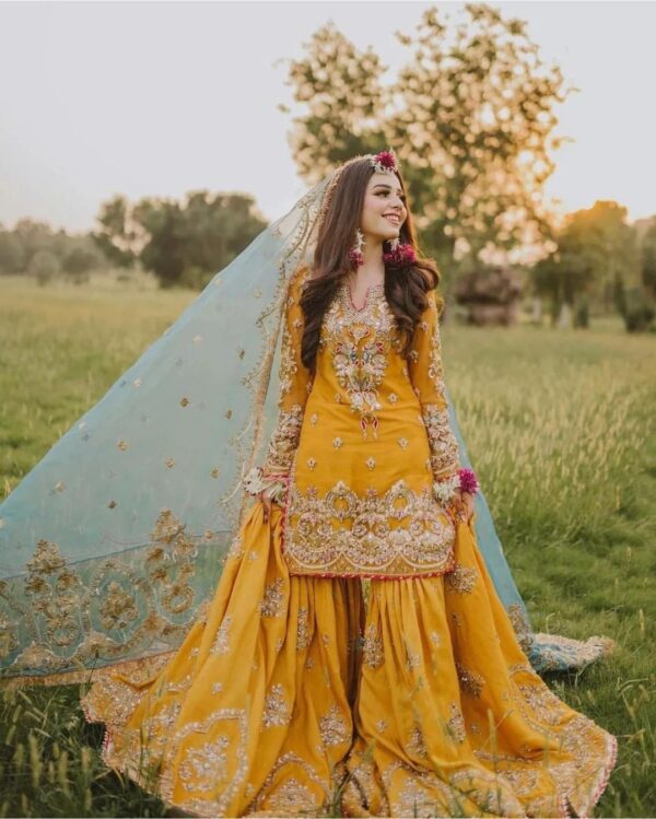 designer wedding garara with embroidery