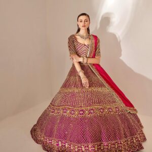 Pink designer lehenga choli with embroidery