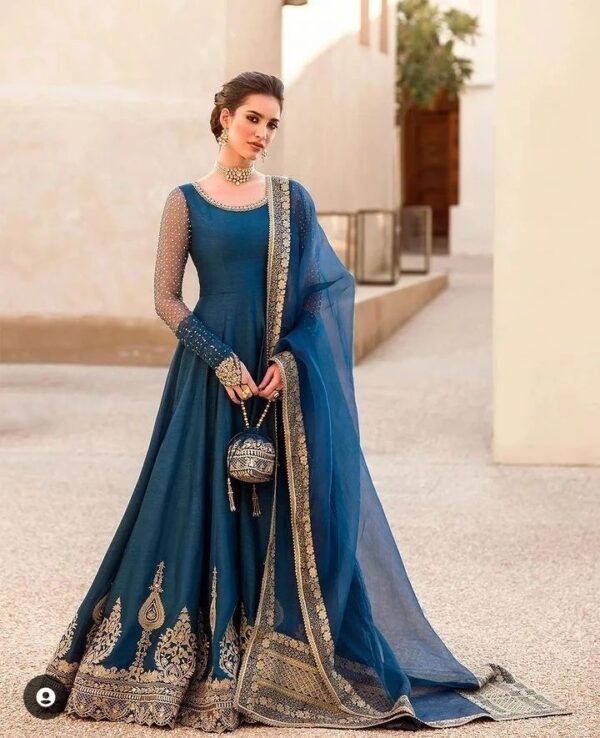 Designer long anarkali with embroidery