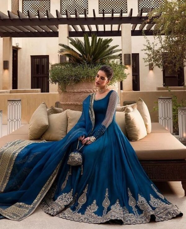 Designer wedding anarkali with embroidery