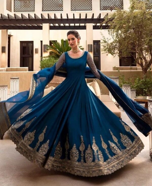 Designer anarkali with embroidery