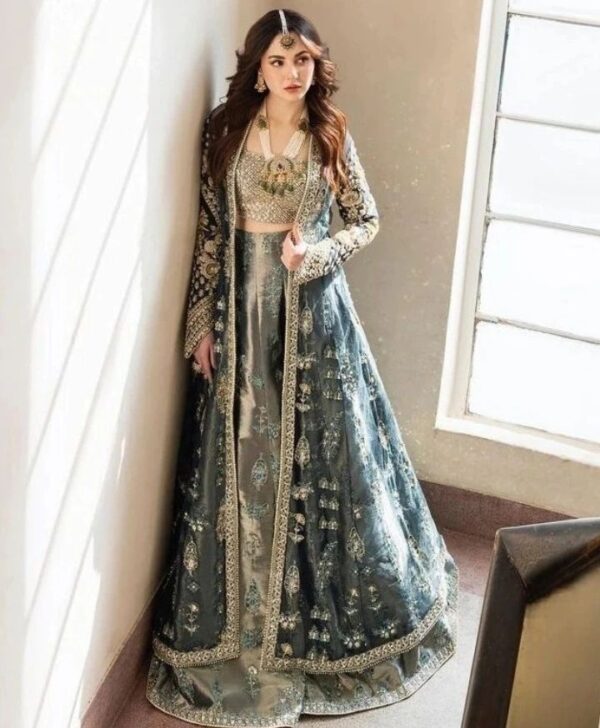 Designer split jacket with lehenga