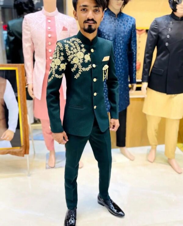Designer tuxedo suit with embroidery