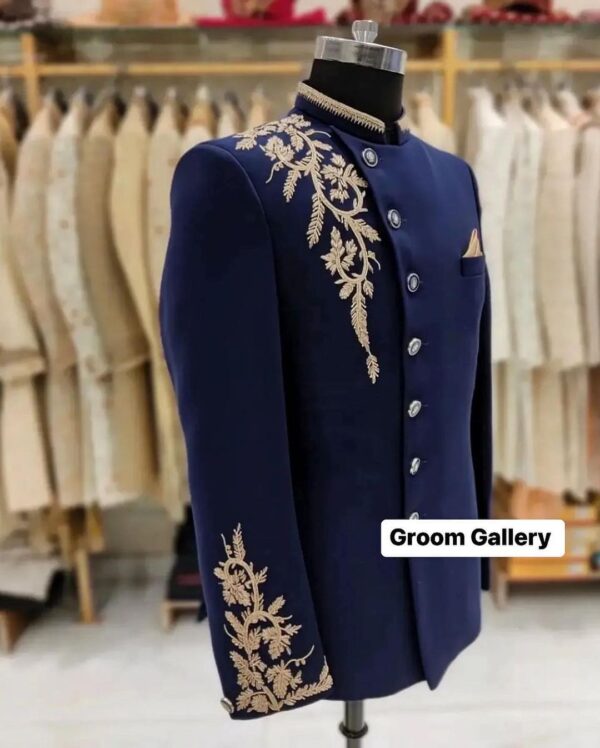 designer shervani suit with embroidery