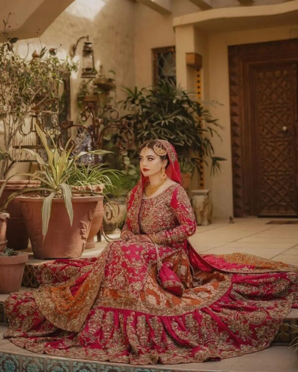 designer wedding lehenga with kurti and handwork