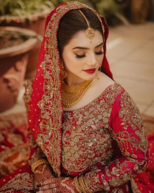 Pakistani designer wedding lehenga with handwork