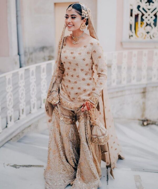 designer wedding garara with embroidery