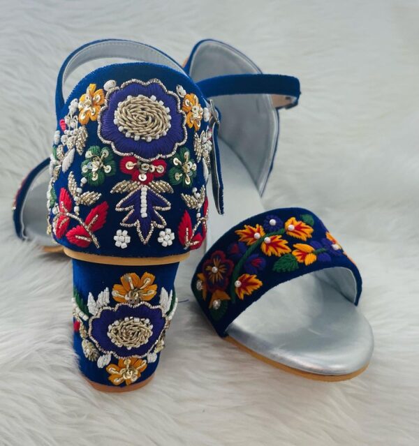 designer heels with embroidery