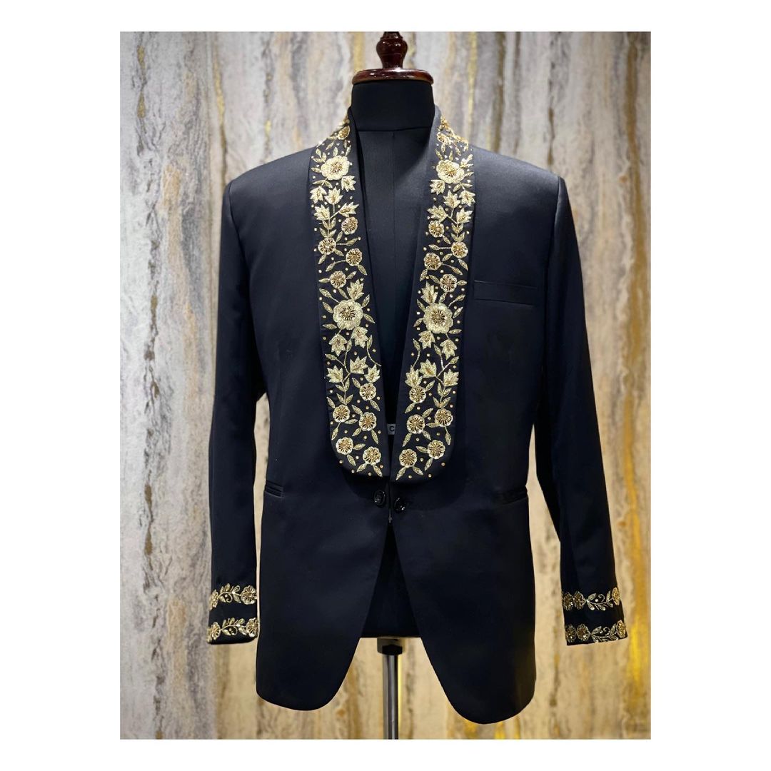 bespoke suit, blue wedding tuxedo style 1311 MMMoyano.