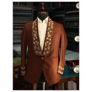 Designer Brown tuxedo suit