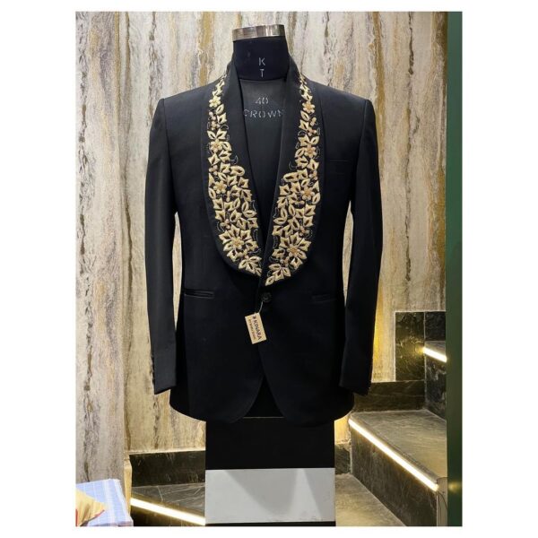 Black designer tuxedo suit