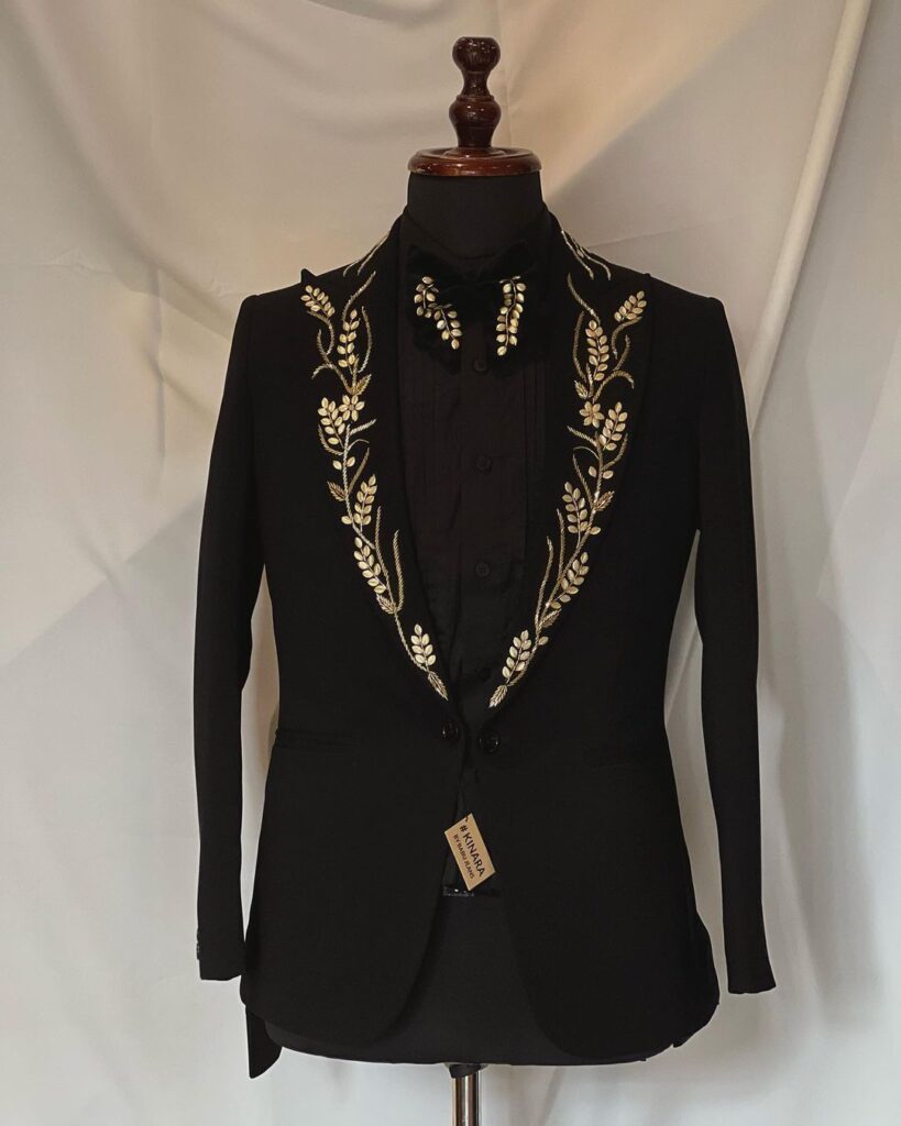Black and Gold and Silver Sequin Suit - Shiny Prom Tuxedo Slim Fit Suit main image 0