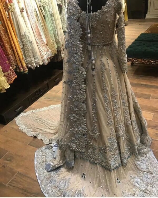 designer long trail lehenga with anarkali