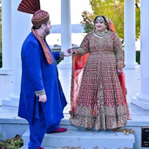 Pakistani wedding split anarkali with lehenga