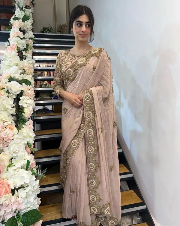 Designer embroidered saree